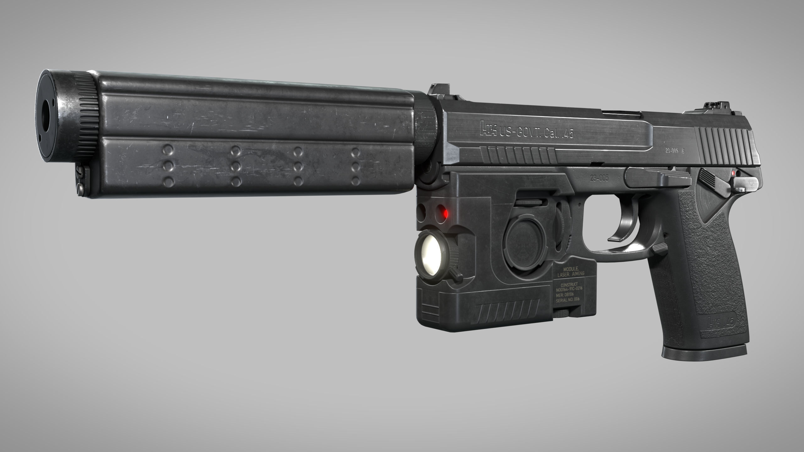 Heckler Koch MK23 Phase 1 OHWS Low-poly 3D model_1