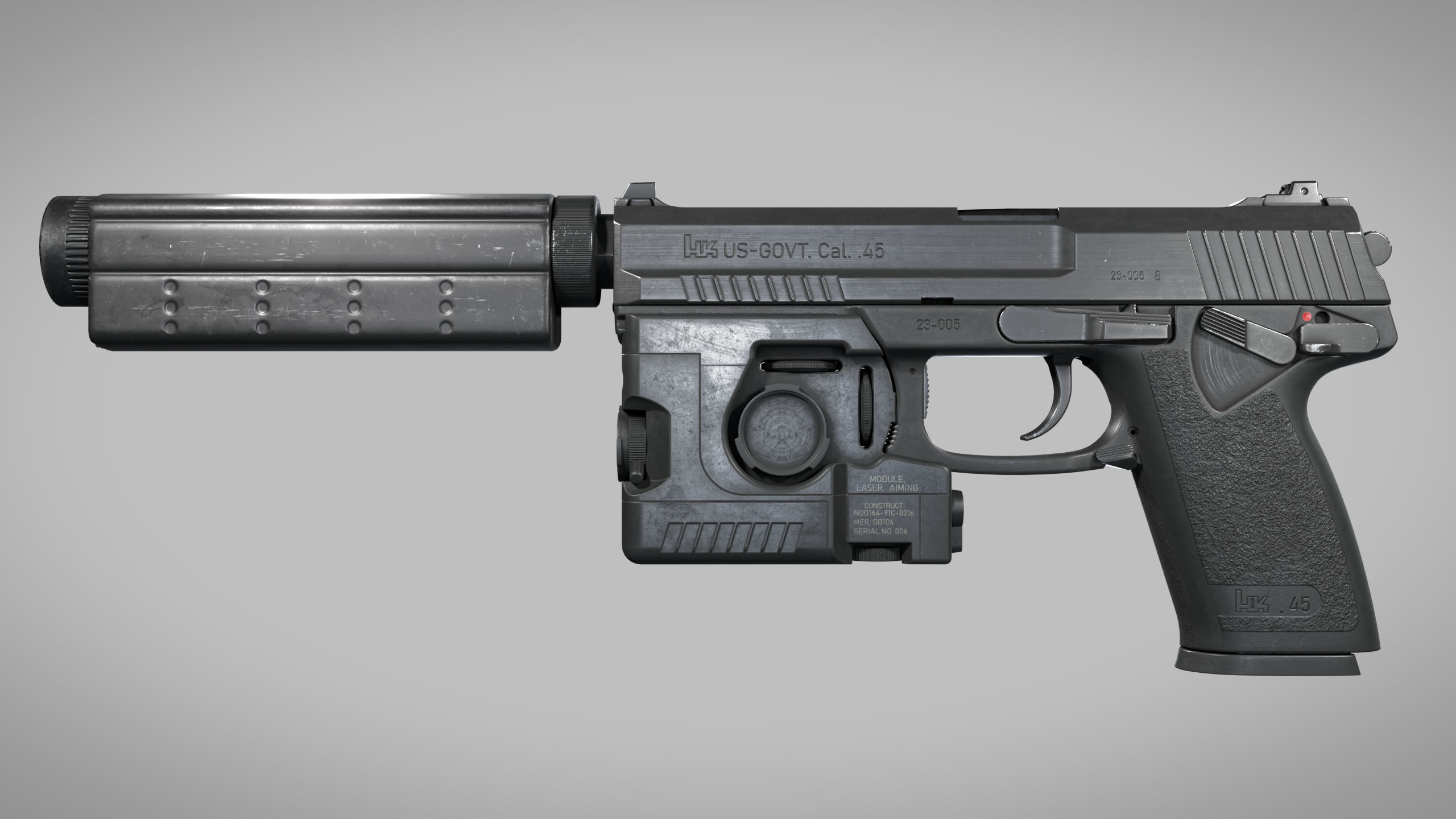 Heckler Koch MK23 Phase 1 OHWS Low-poly 3D model_5