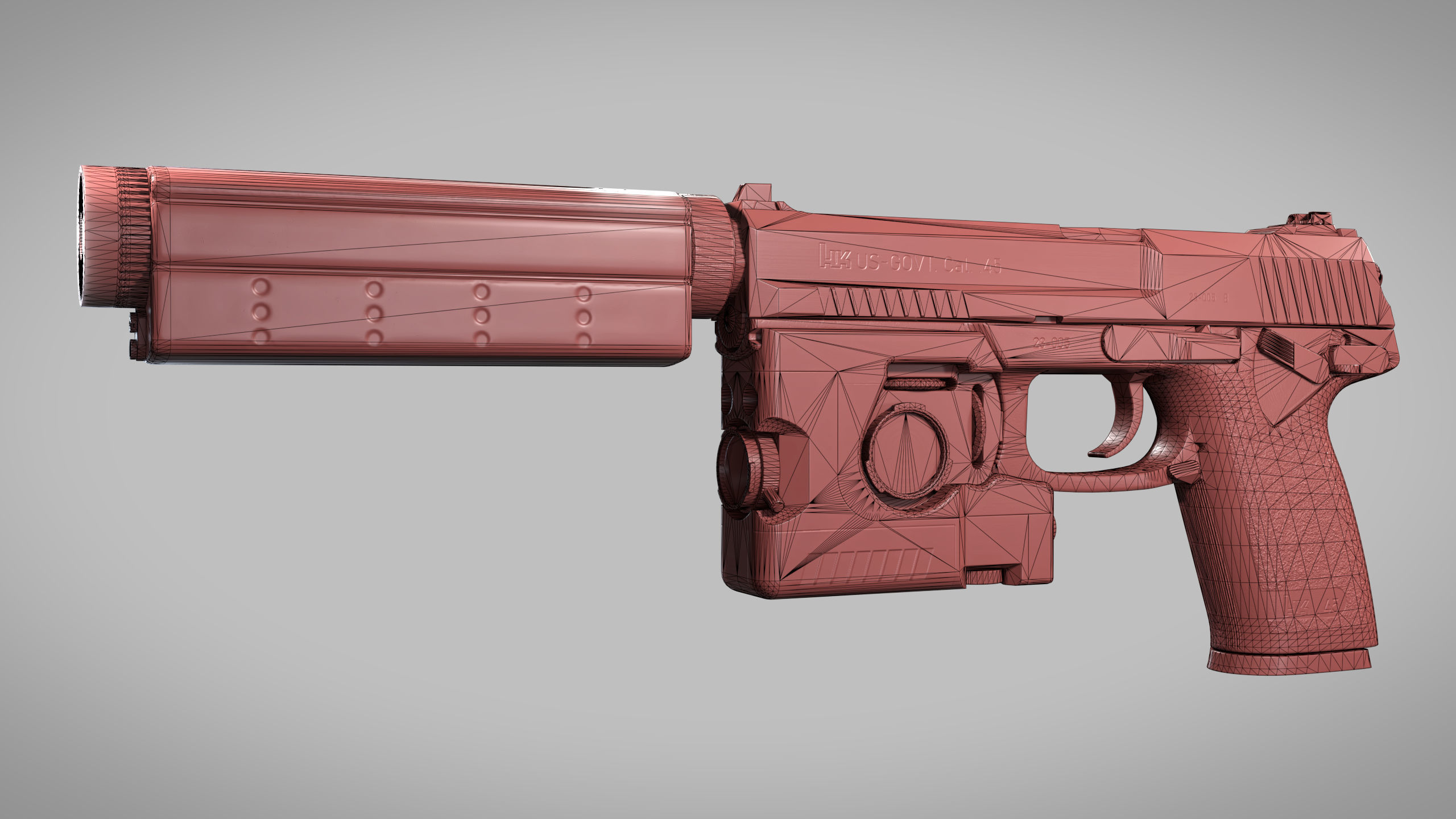 Heckler Koch MK23 Phase 1 OHWS Low-poly 3D model_19