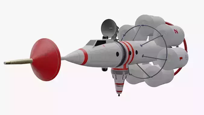 Realtime von Braun Lunar Reconnaissance Rocket  Low-poly 3D model