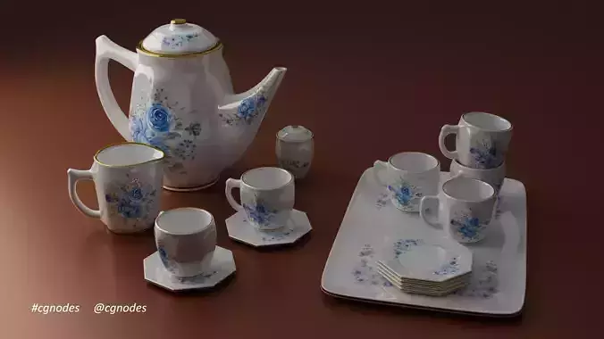 Porcelain ceramic coffee tea set