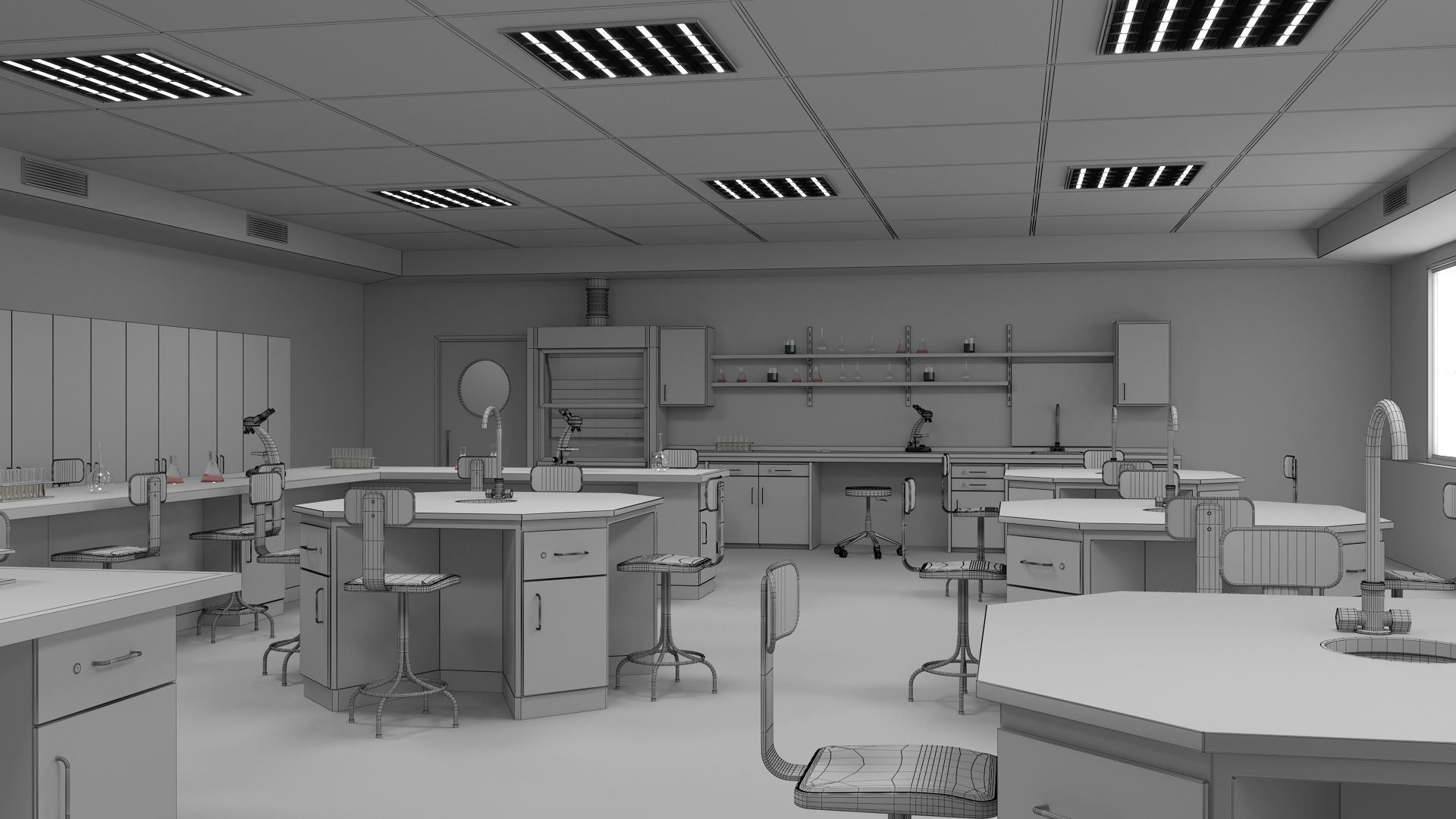 Laboratory Classroom 3D model Low-poly 3D model_7