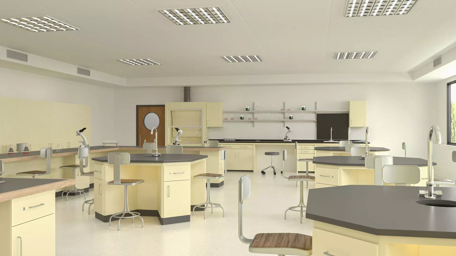 Laboratory Classroom 3D model Low-poly 3D model_0