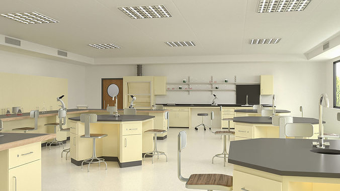 Laboratory Classroom 3D model Low-poly 3D model