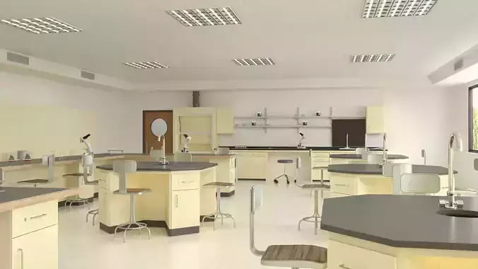 Laboratory Classroom 3D model Low-poly 3D model
