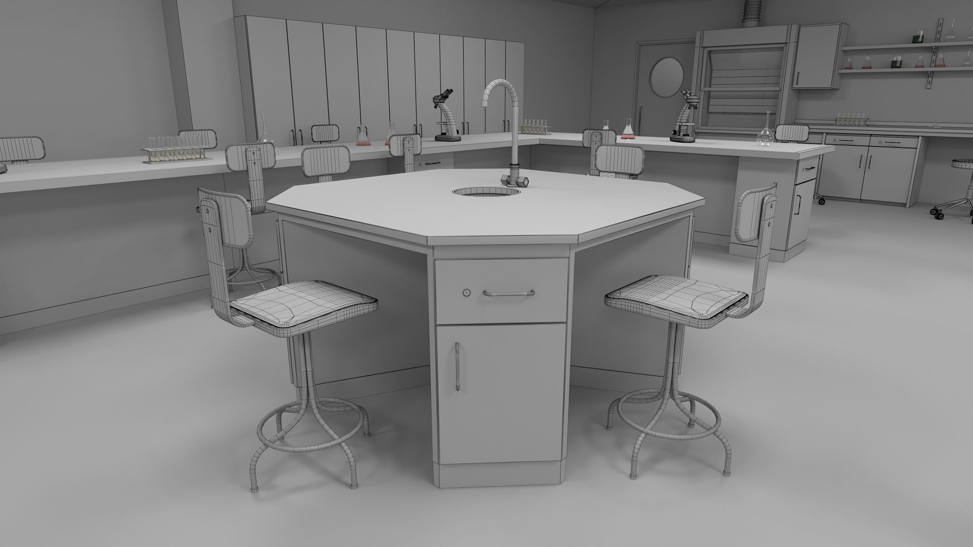 Laboratory Classroom 3D model Low-poly 3D model_9