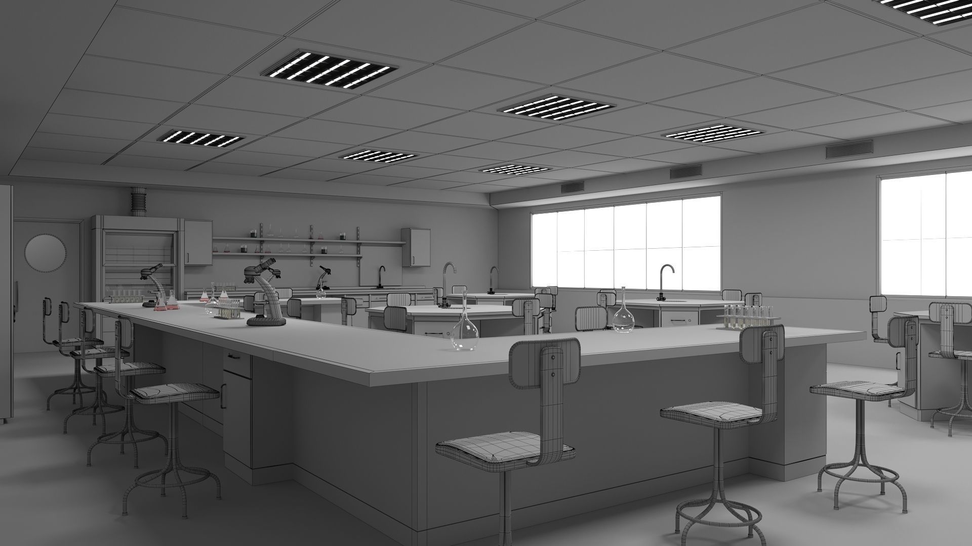 Laboratory Classroom 3D model Low-poly 3D model_8