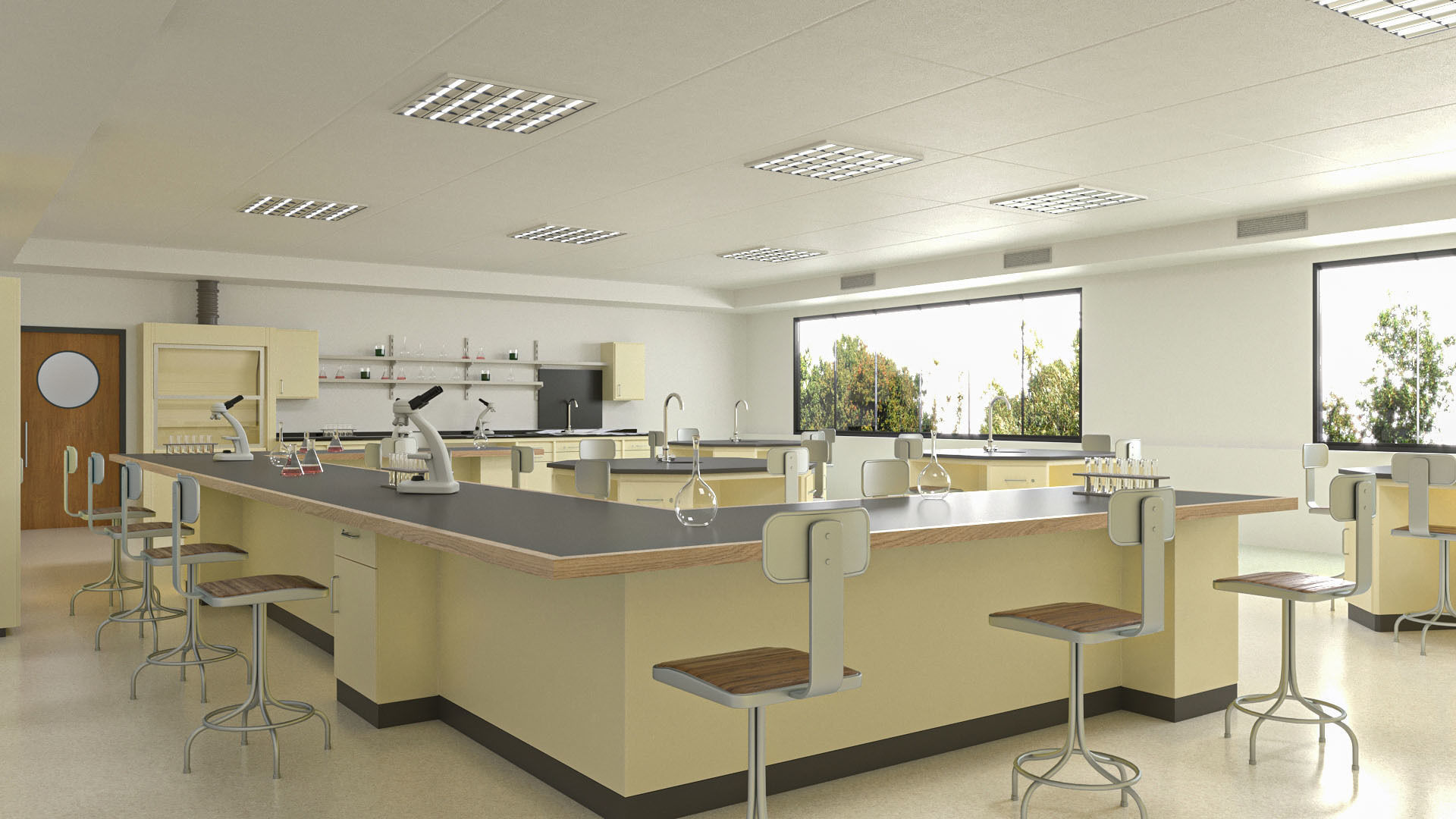 Laboratory Classroom 3D model Low-poly 3D model_2