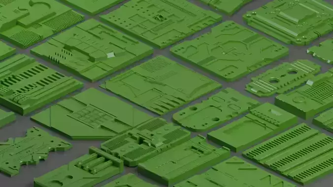 Hard Surface Panels Volume 1 3D model