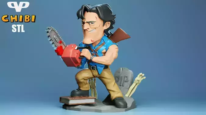 Ash Evil Dead Chibi for 3D Printing STL 3D print model