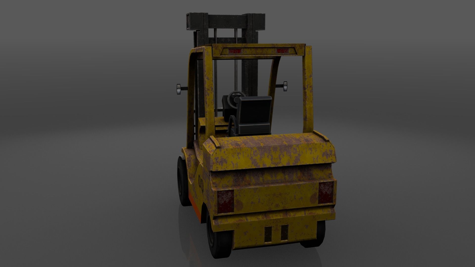 Forklift Rusty 3D model_2