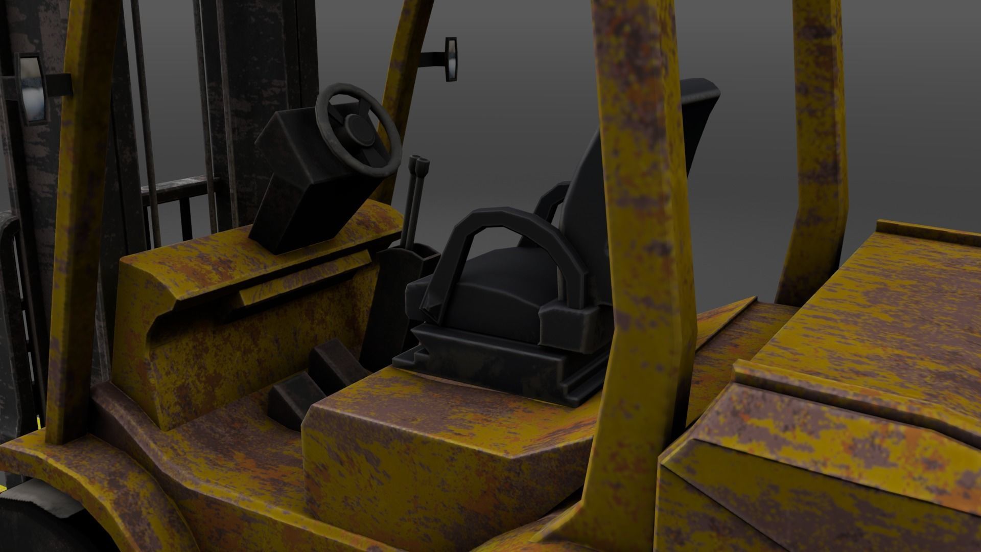 Forklift Rusty 3D model_3