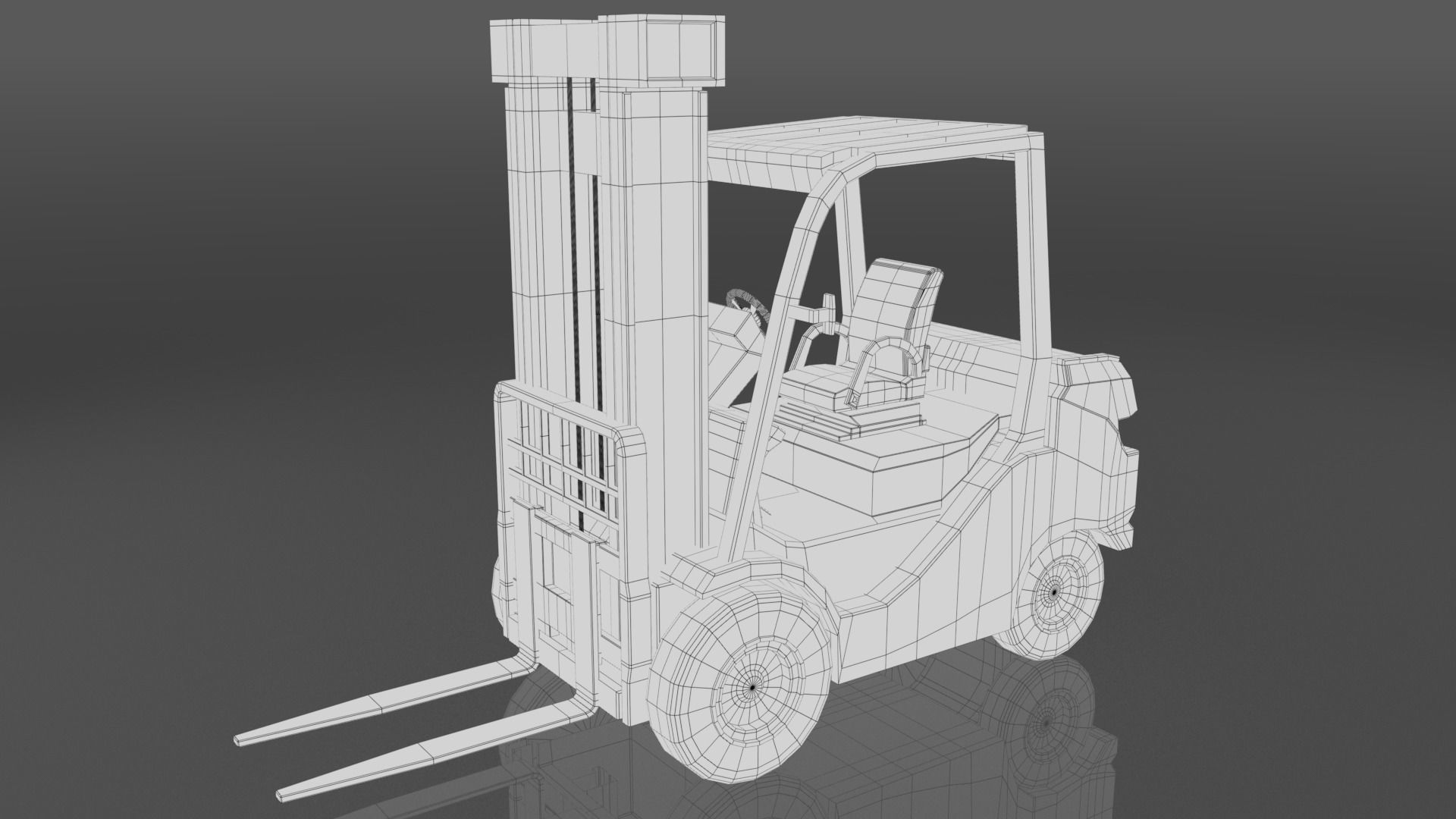 Forklift Rusty 3D model_5