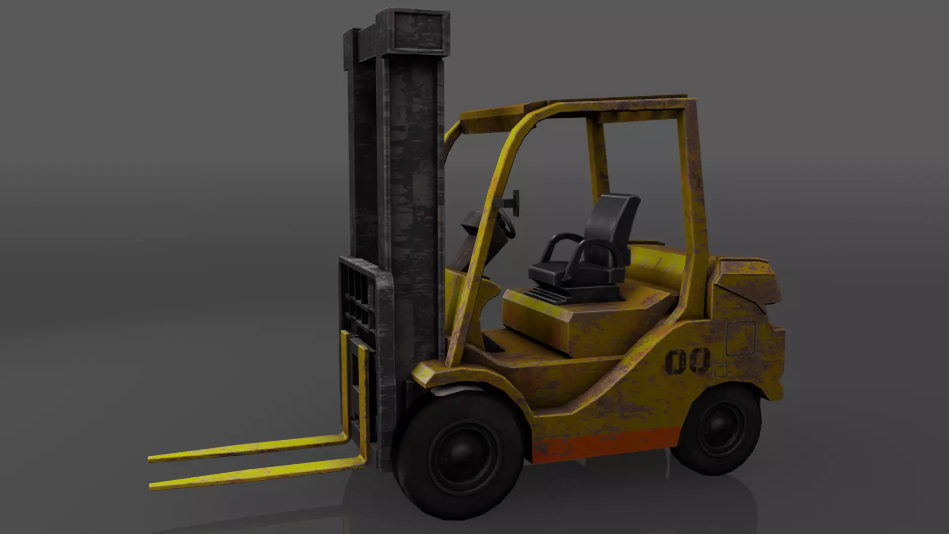 Forklift Rusty 3D model_0