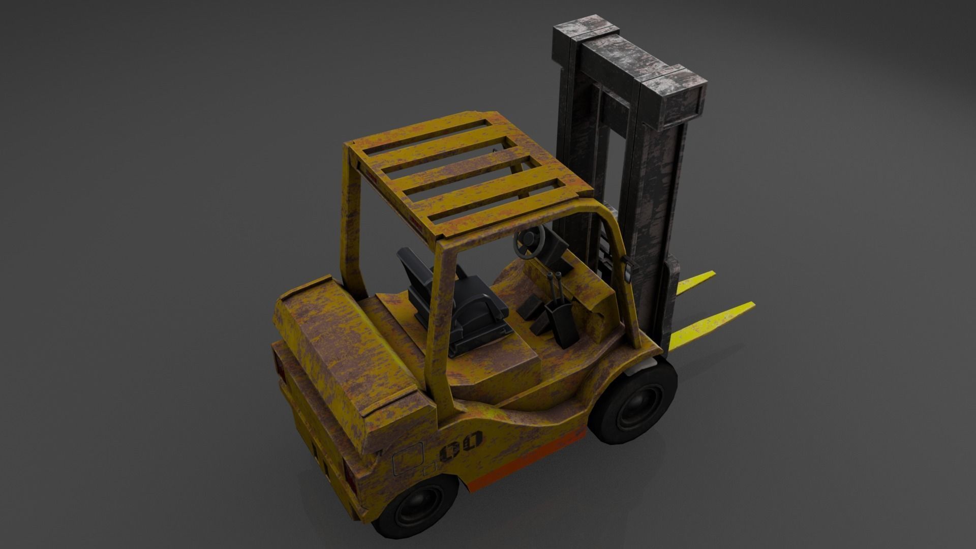 Forklift Rusty 3D model_1