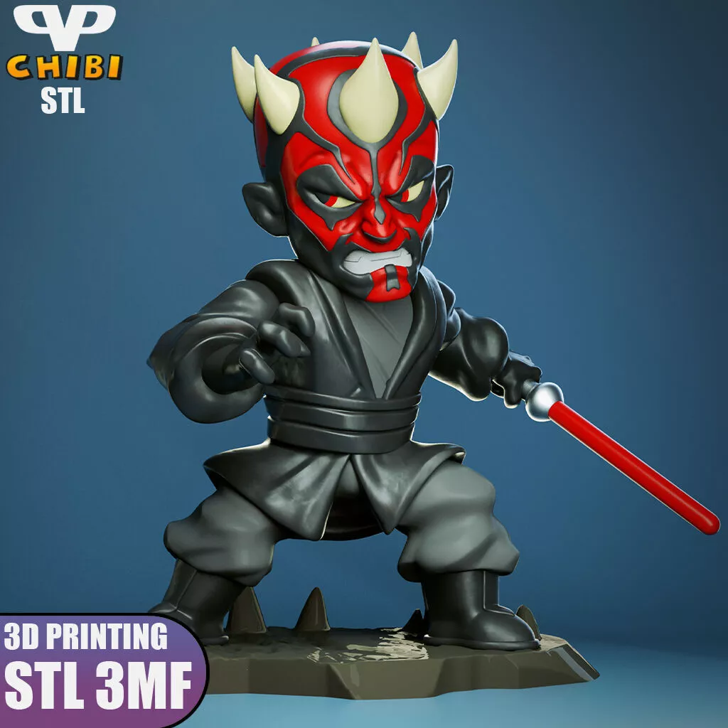 Darth Maul Chibi STL 3MF for 3D Printing 3DXM ChibiSTL 3D print model