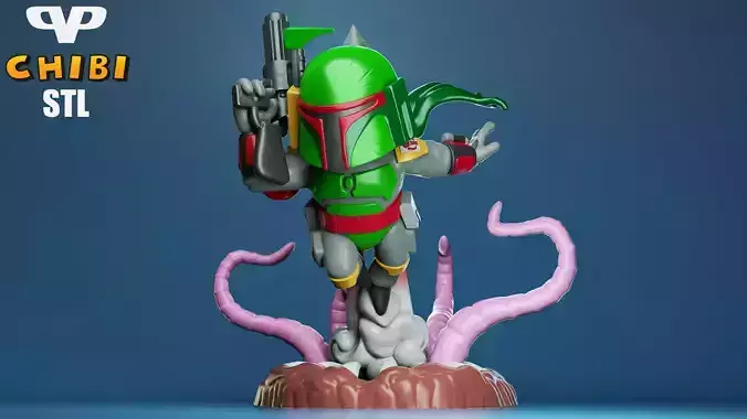 Boba Fett Chibi for 3D Printing STL 3D print model