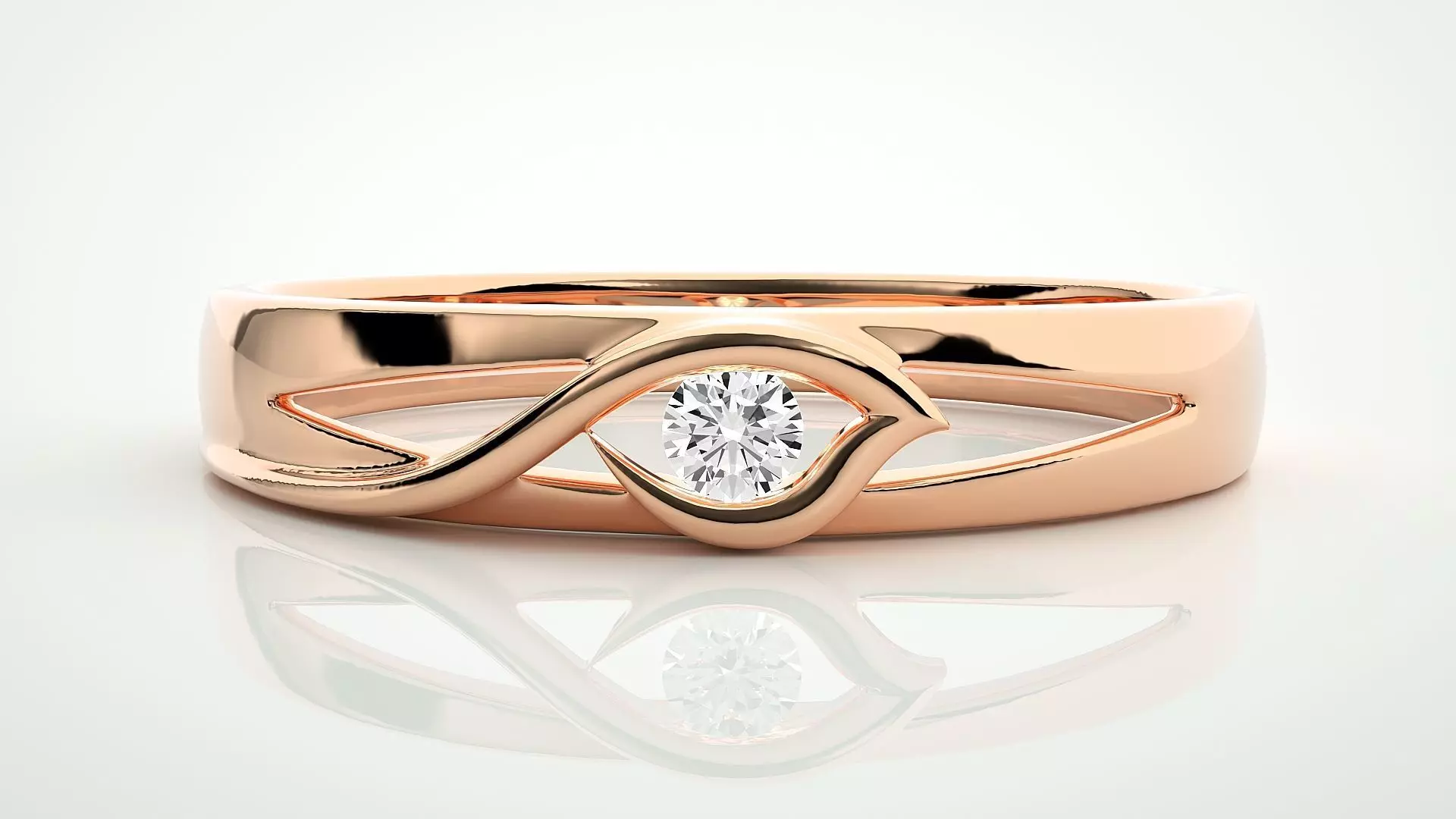 Single diamond Women solitaire ring 3dm stl render detail 3D print model