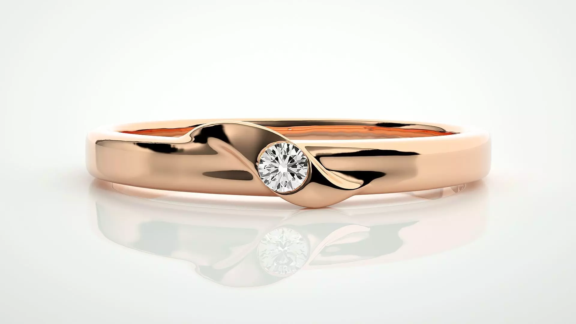 Single diamond Women solitaire ring 3dm stl render detail 3D print model_0