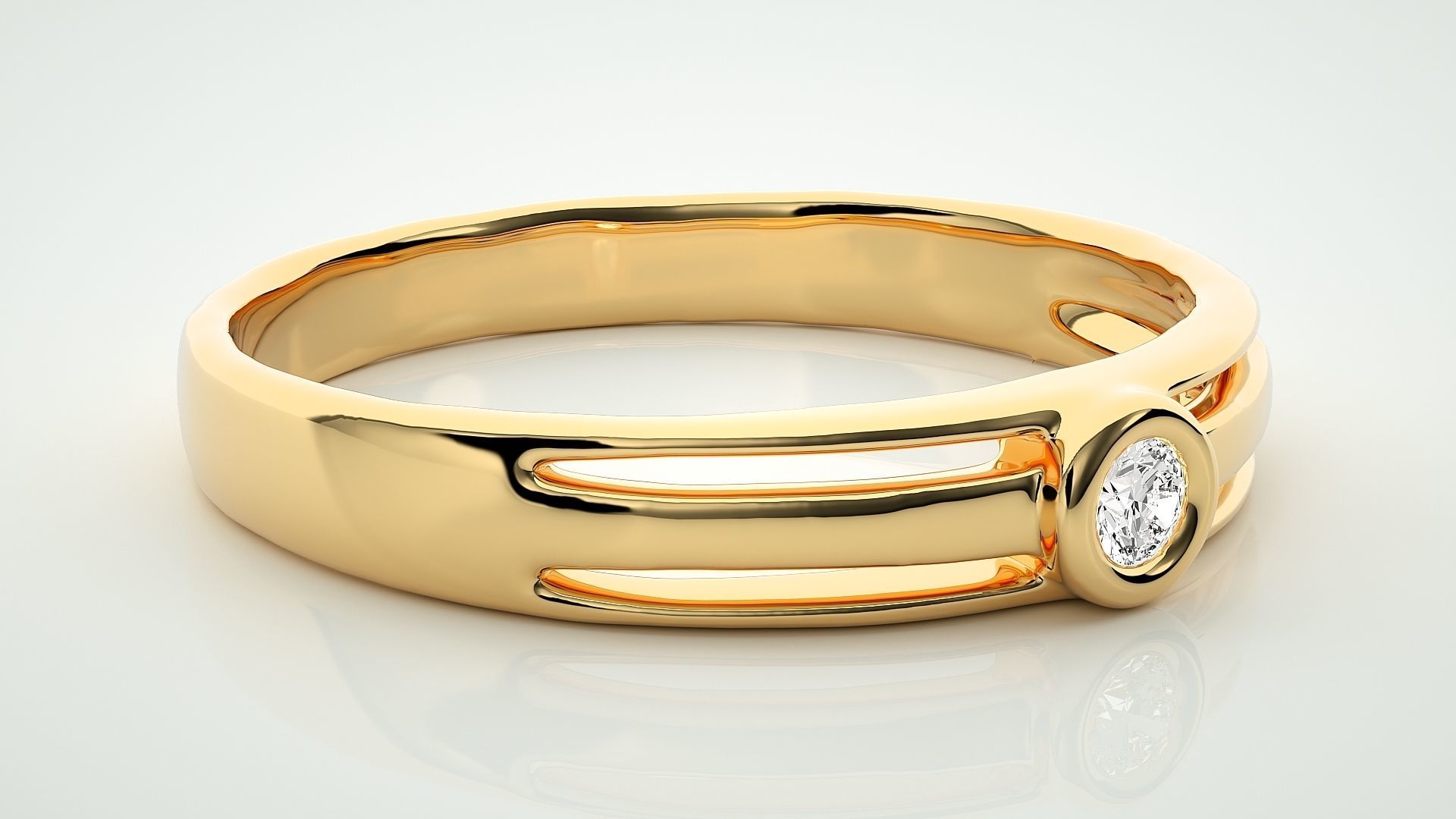 Single diamond Women solitaire ring 3dm stl render detail 3D print model_8