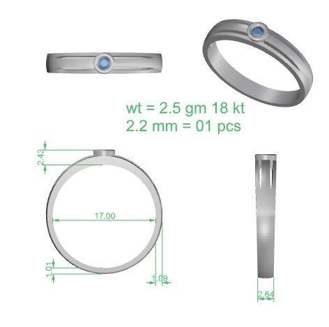 Single diamond Women solitaire ring 3dm stl render detail 3D print model_3