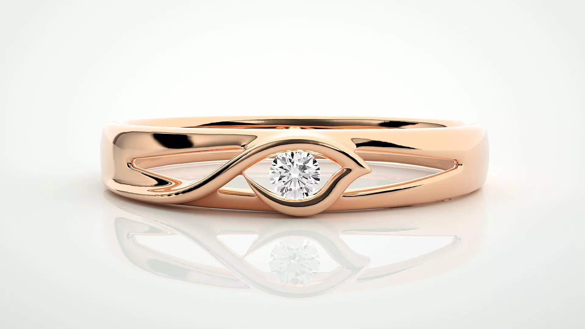 Single diamond Women solitaire ring 3dm stl render detail 3D print model_0