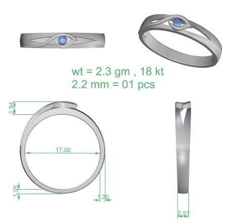 Single diamond Women solitaire ring 3dm stl render detail 3D print model_3