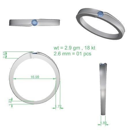 Single diamond Women solitaire ring 3dm stl render detail 3D print model_6