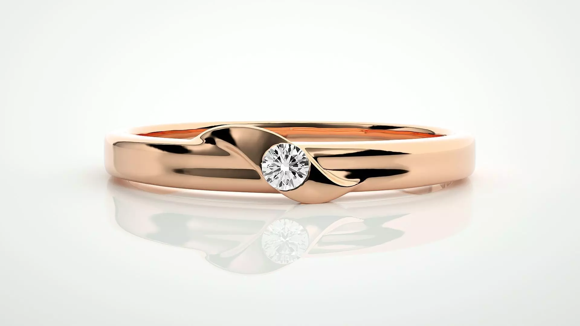 Single diamond Women solitaire ring 3dm stl render detail 3D print model_0