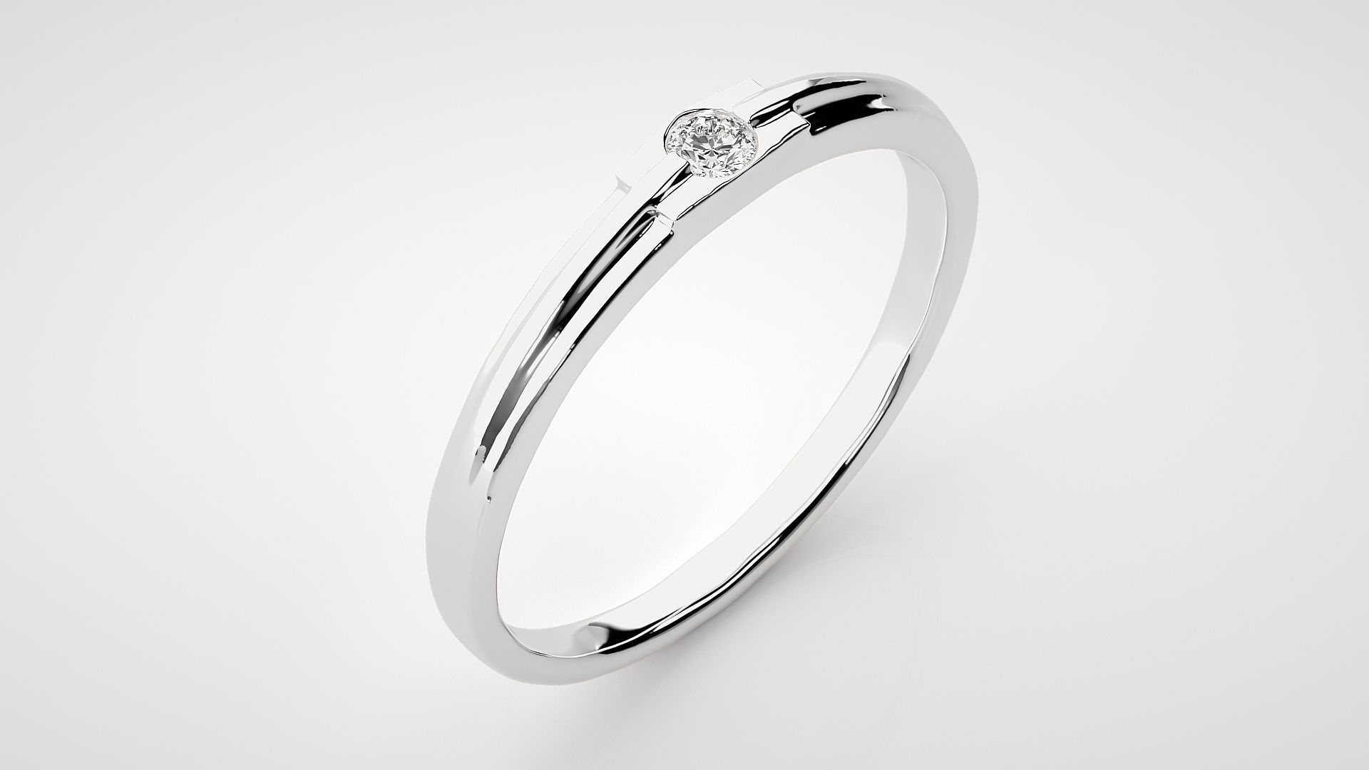 Single diamond Women solitaire ring 3dm stl render detail 3D print model_6