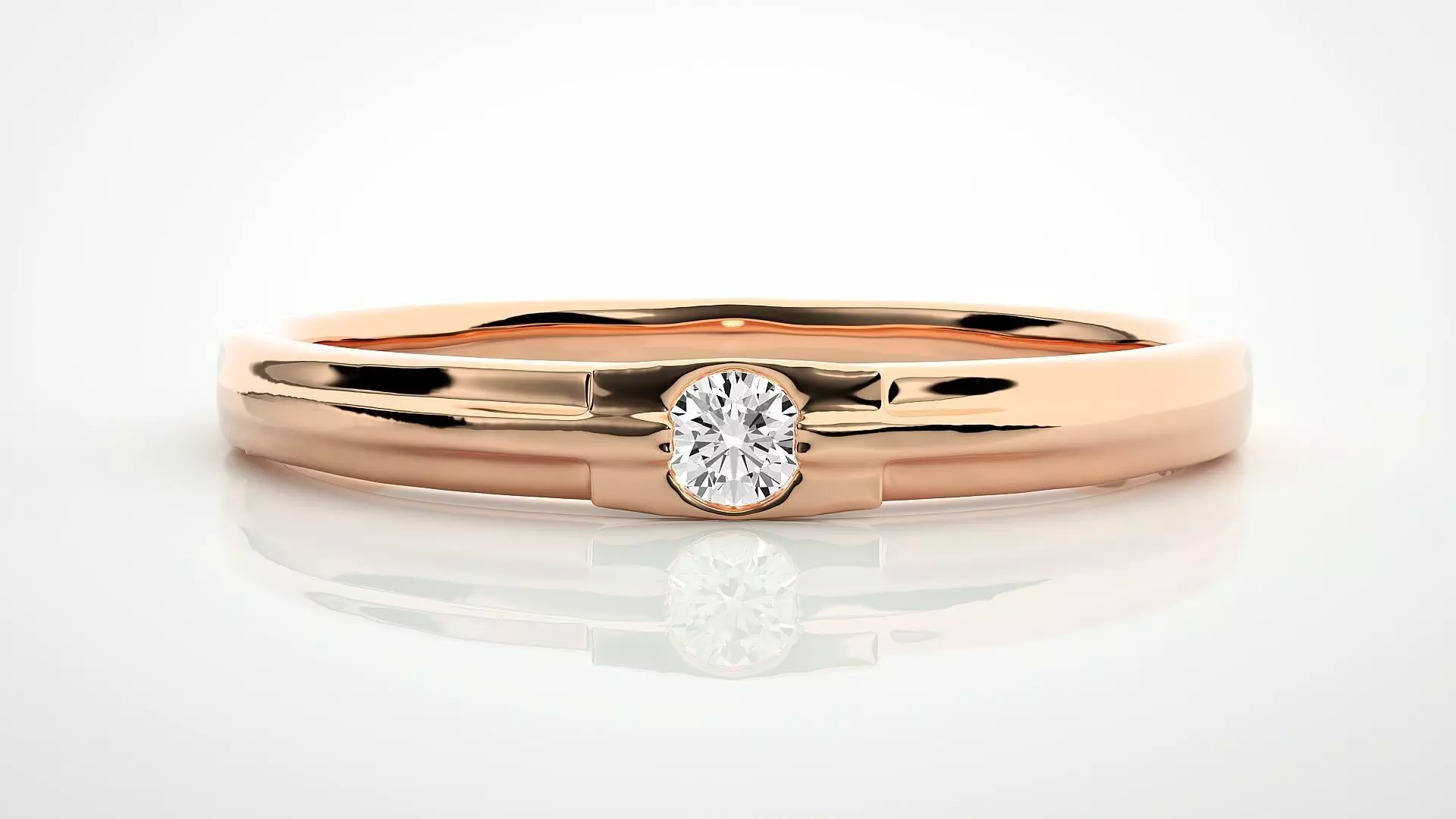 Single diamond Women solitaire ring 3dm stl render detail 3D print model_0