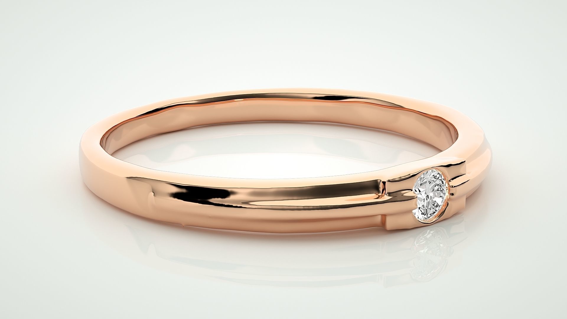 Single diamond Women solitaire ring 3dm stl render detail 3D print model_1