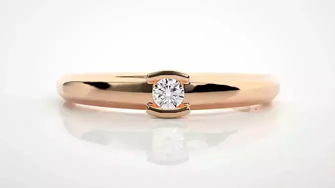 Single diamond Women solitaire ring 3dm stl render detail 3D print model Single diamond Women solitaire ring 3dm stl render detail 3D print model