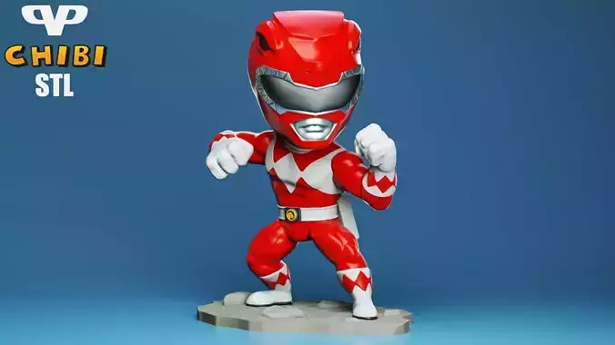 Red Ranger Chibi for 3D Printing STL 3D print model