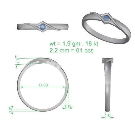 Single diamond Women solitaire ring 3dm stl render detail 3D print model_3