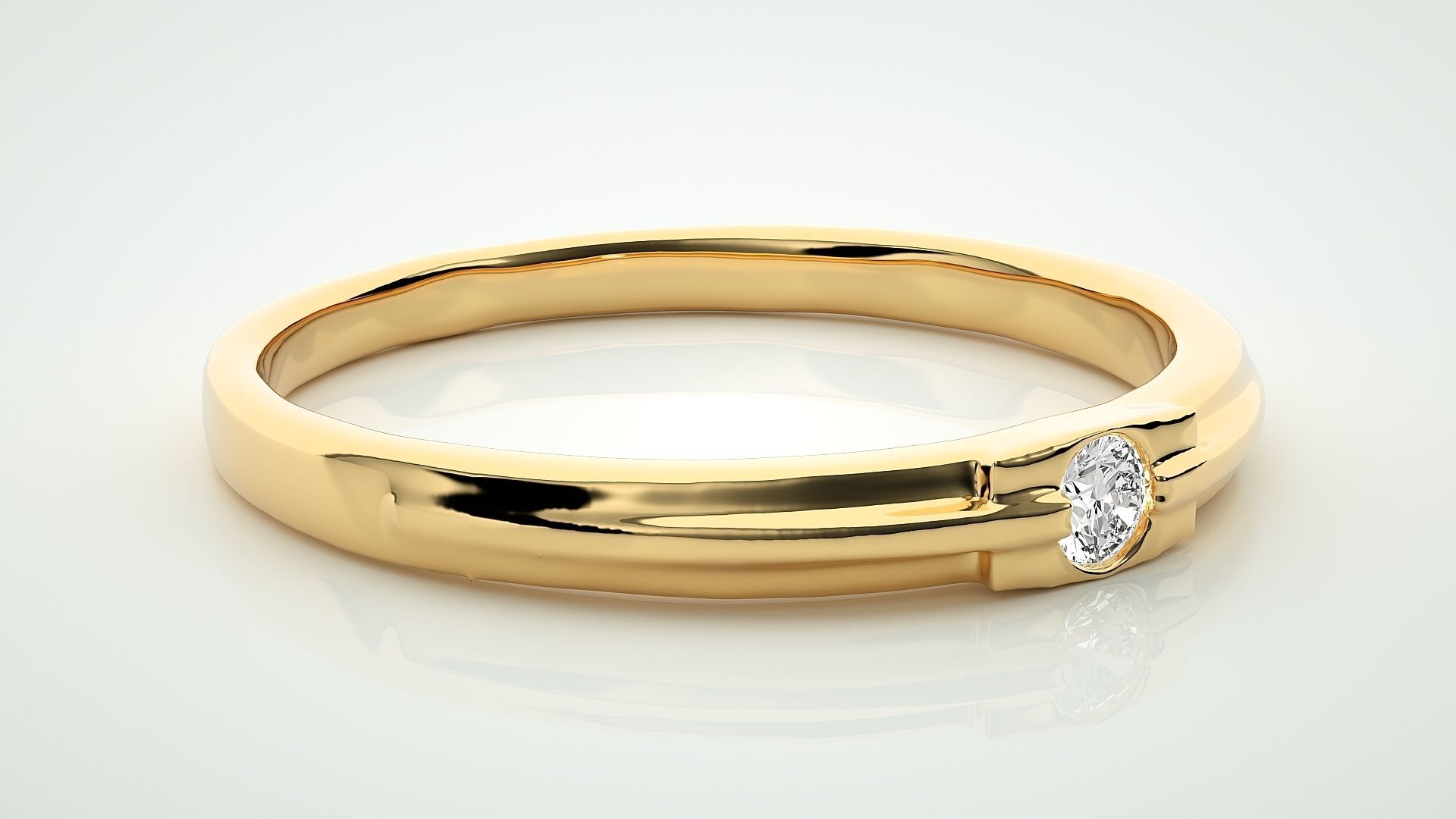Single diamond Women solitaire ring 3dm stl render detail 3D print model_8
