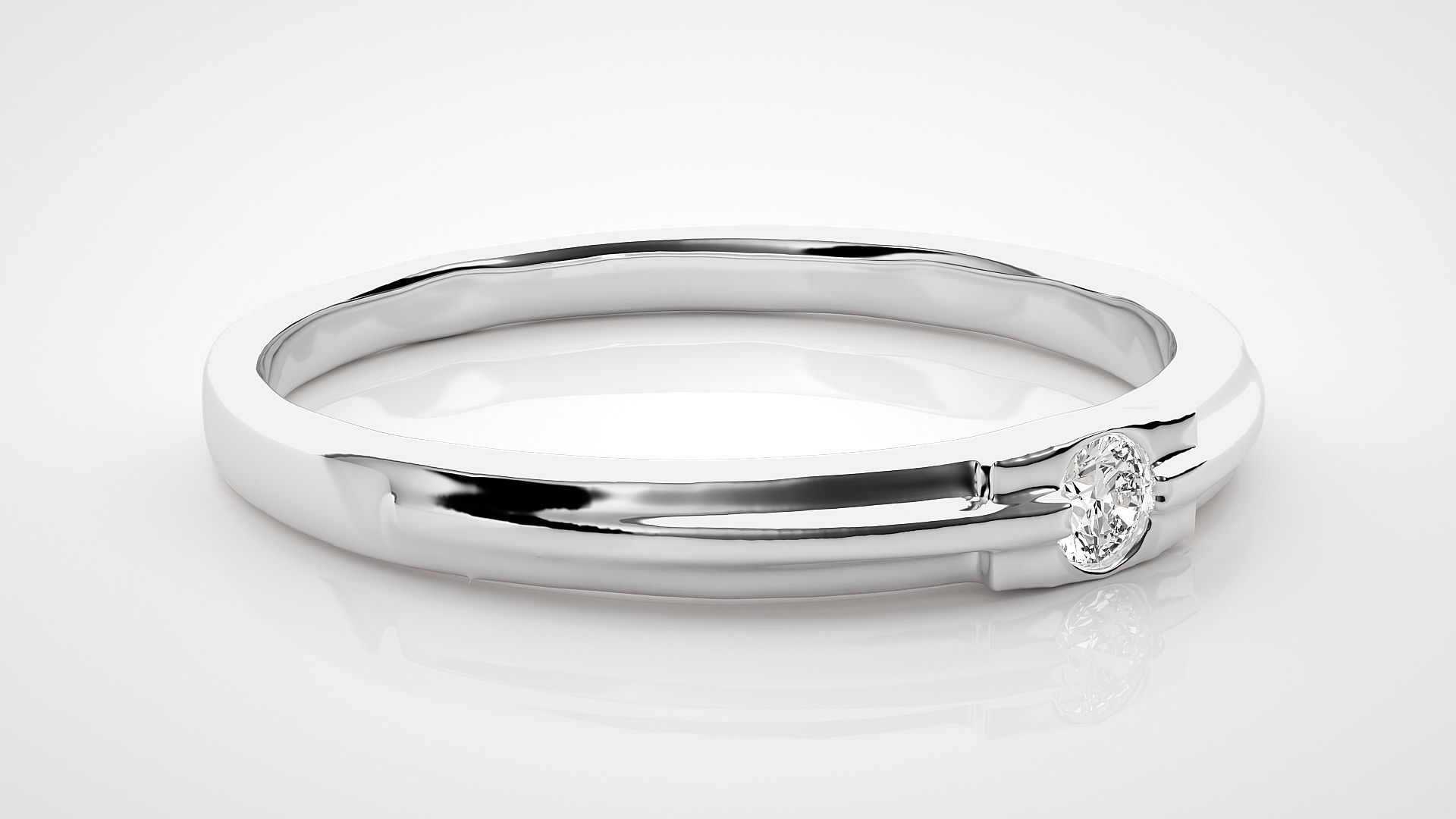 Single diamond Women solitaire ring 3dm stl render detail 3D print model_5