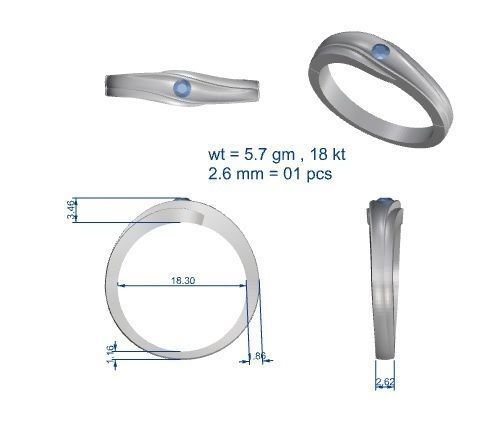 Single diamond Women solitaire ring 3dm stl render detail 3D print model_3