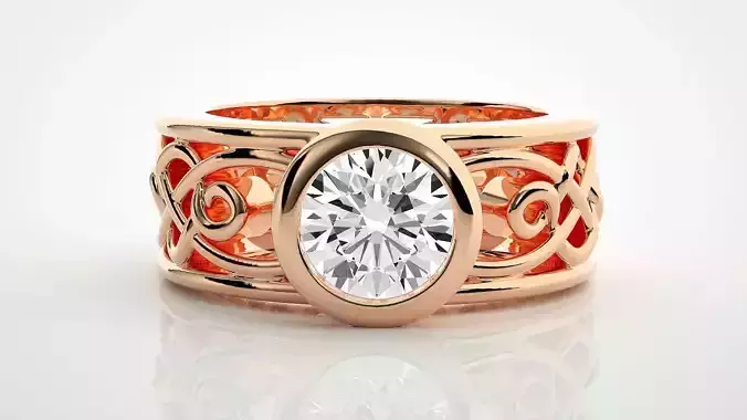 Single diamond Wire Mesh Women solitaire ring 3dm stl render 3D print model Single diamond Wire Mesh Women solitaire ring 3dm stl render 3D print model