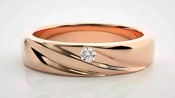 Single diamond Women solitaire ring 3dm stl render detail