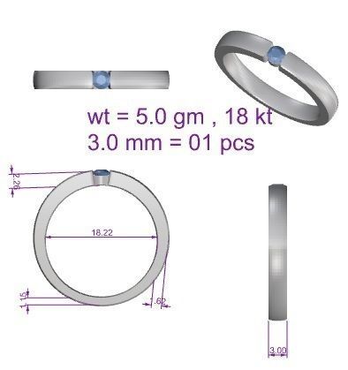 Single diamond Women solitaire ring 3dm stl render detail 3D print model_3