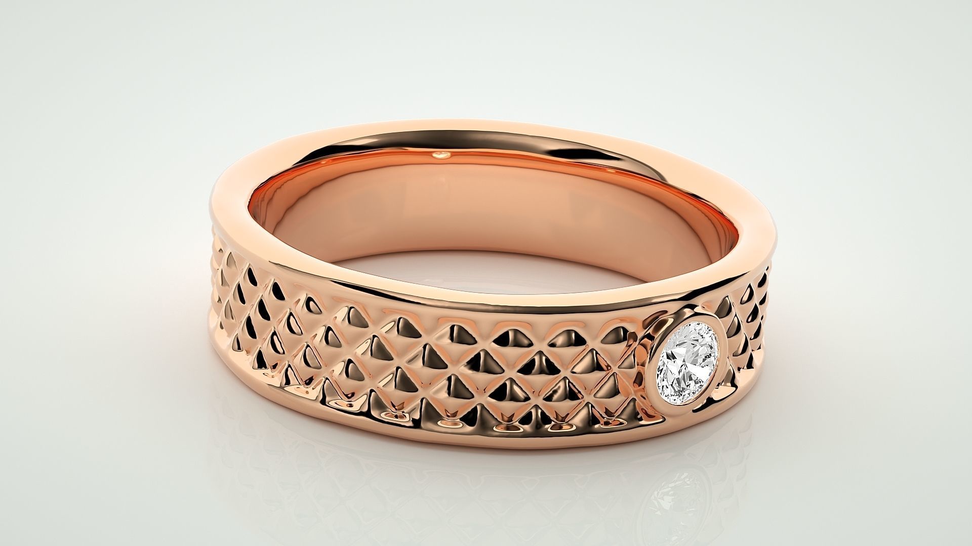 Single diamond Women solitaire ring 3dm stl render detail 3D print model_1