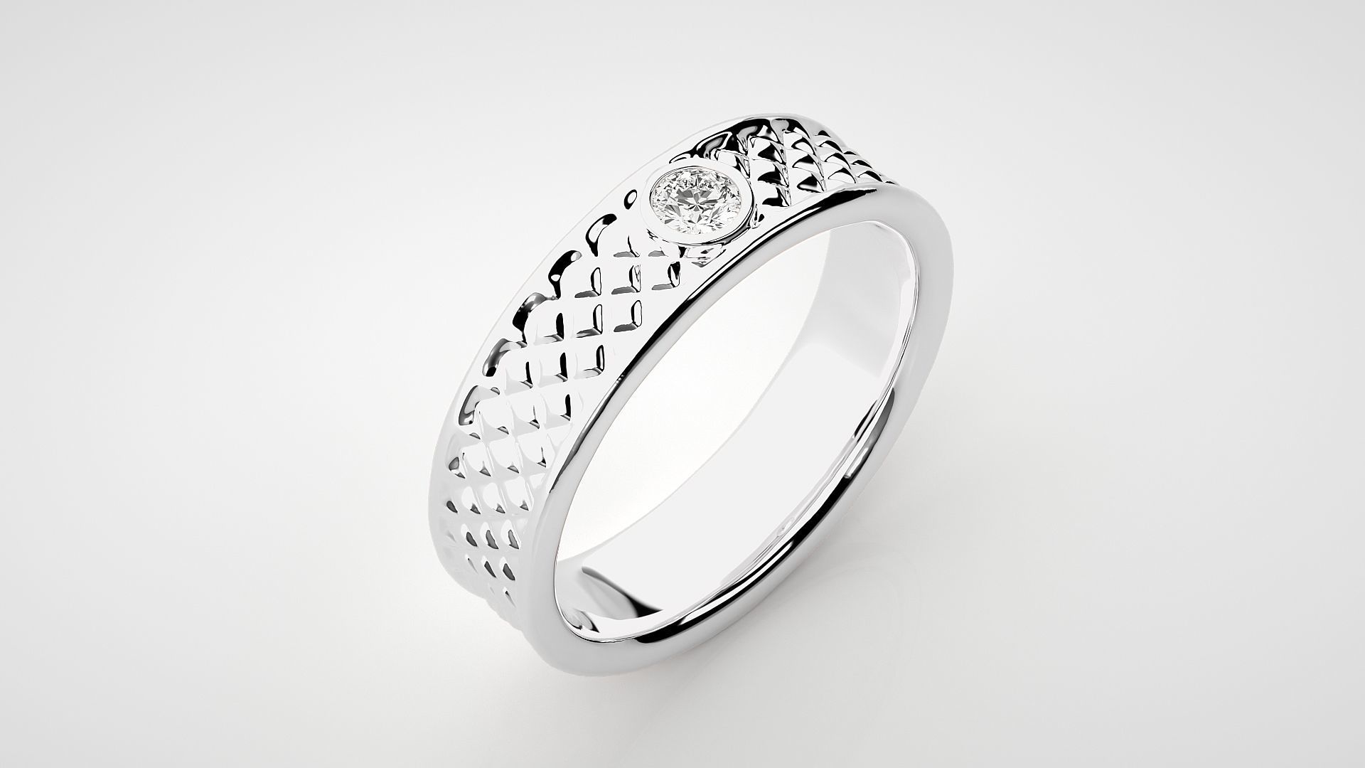 Single diamond Women solitaire ring 3dm stl render detail 3D print model_6