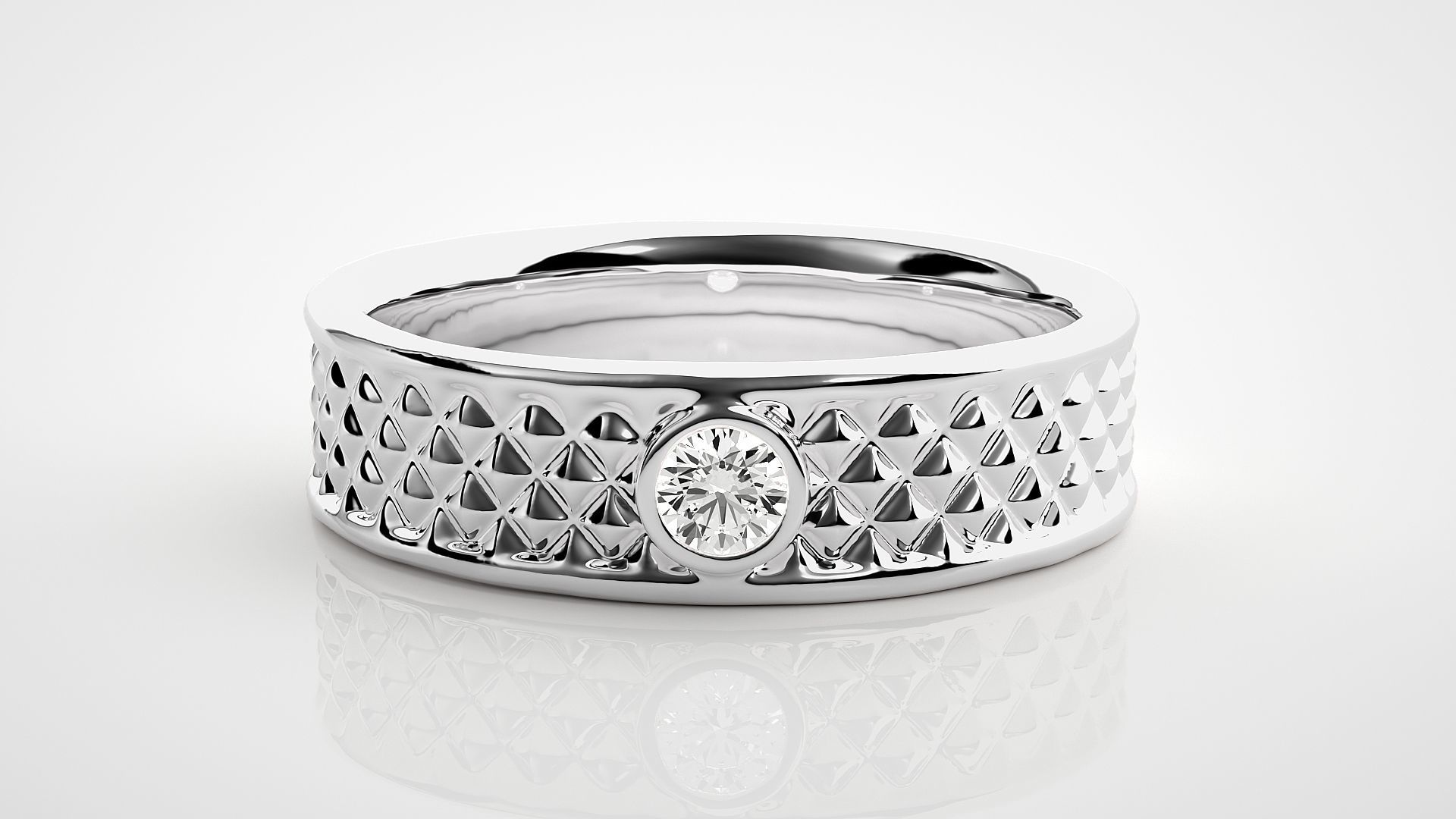 Single diamond Women solitaire ring 3dm stl render detail 3D print model_4