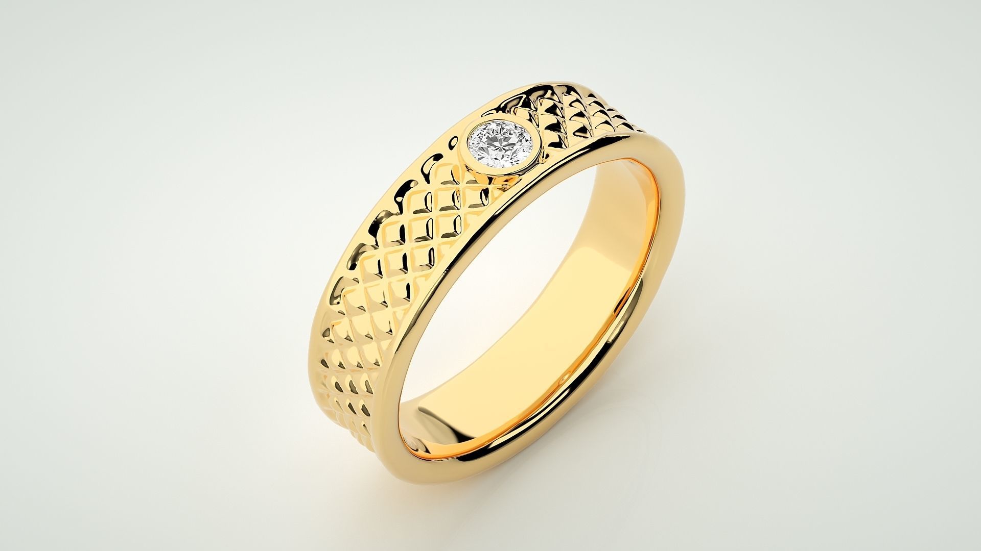 Single diamond Women solitaire ring 3dm stl render detail 3D print model_9