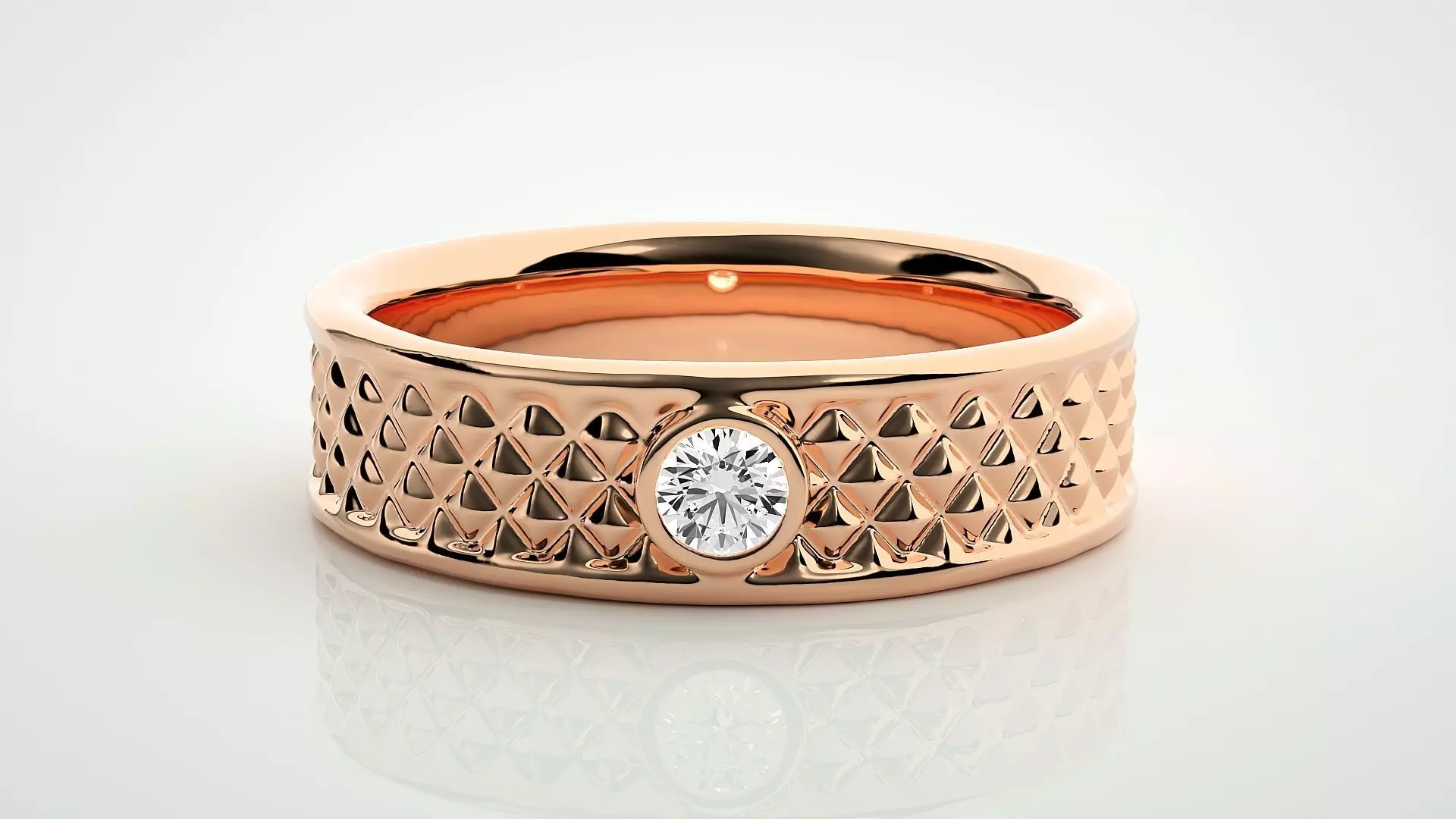 Single diamond Women solitaire ring 3dm stl render detail 3D print model_0