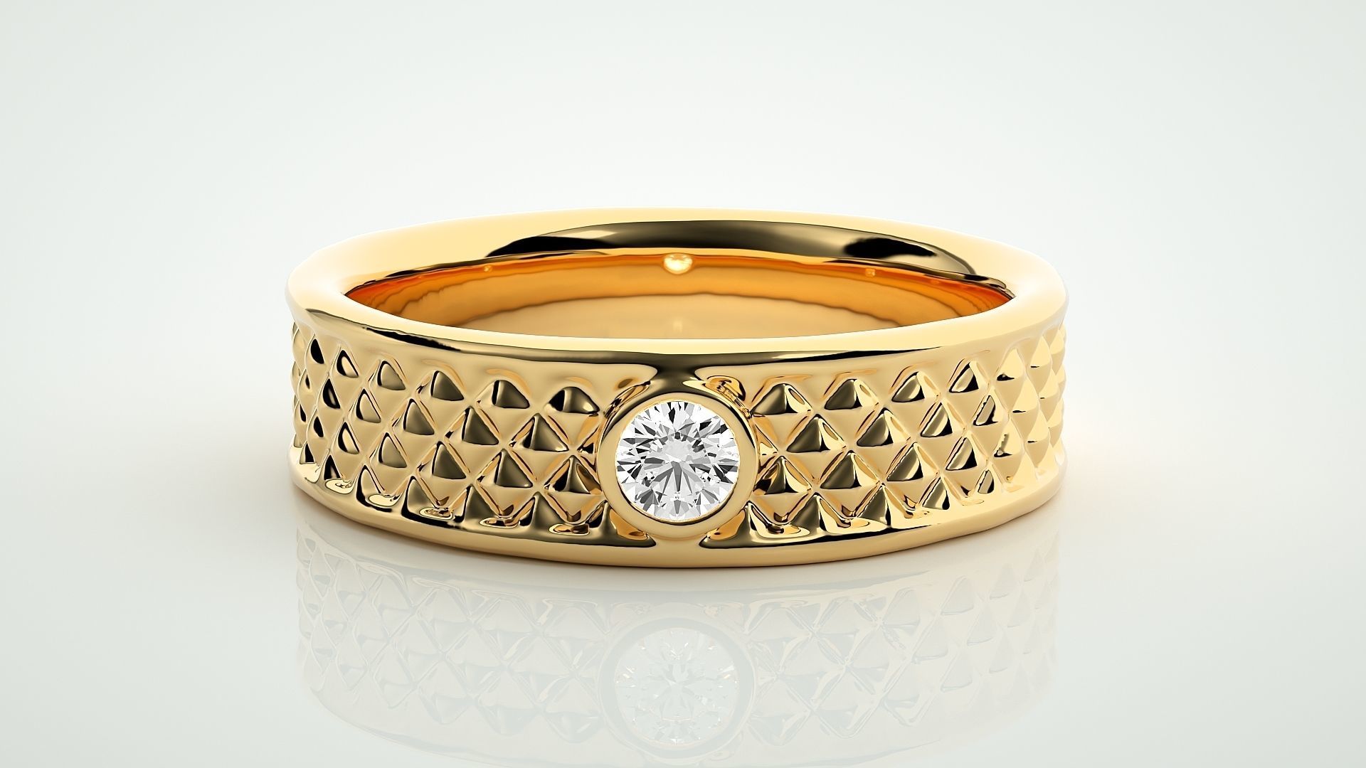 Single diamond Women solitaire ring 3dm stl render detail 3D print model_7