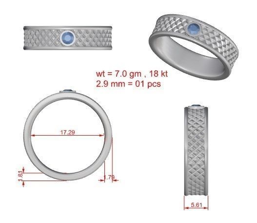 Single diamond Women solitaire ring 3dm stl render detail 3D print model_3