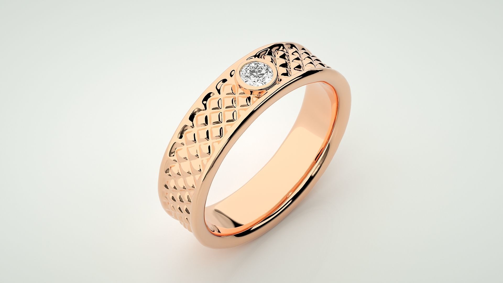 Single diamond Women solitaire ring 3dm stl render detail 3D print model_2