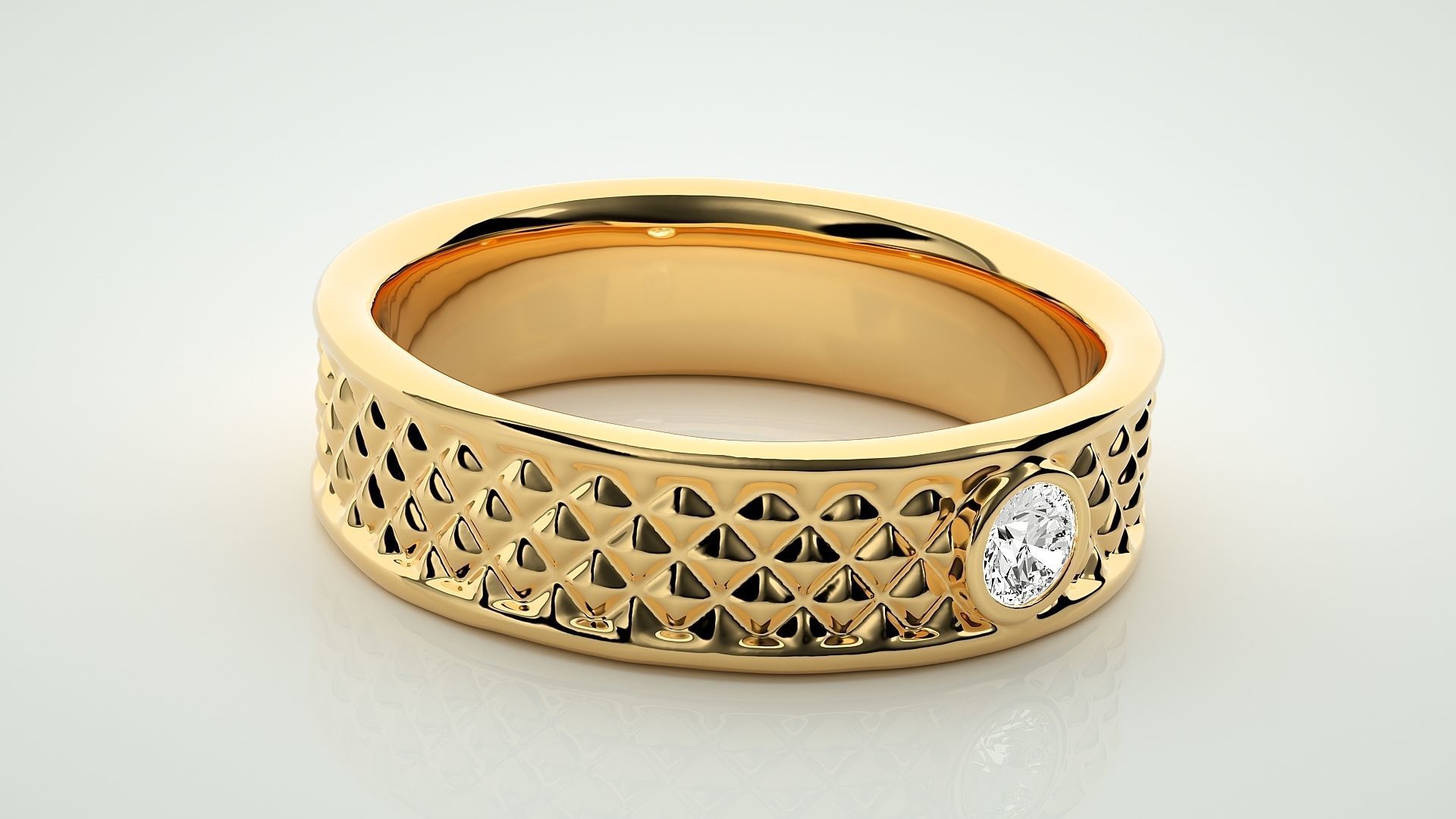 Single diamond Women solitaire ring 3dm stl render detail 3D print model_8